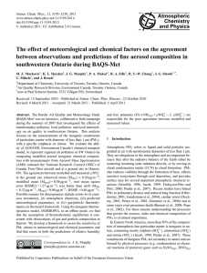 The effect of meteorological and chemical factors on the agreement