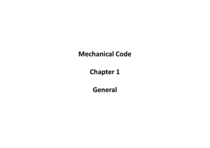 Mechanical Code Chapter 1 General