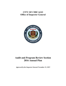 Audit and Program Review Section 2016 Annual Plan