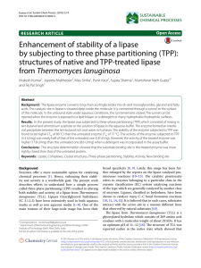 Enhancement of stability of a lipase by subjecting to three phase