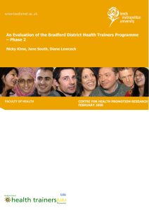 An Evaluation of the Bradford District Health Trainers Programme
