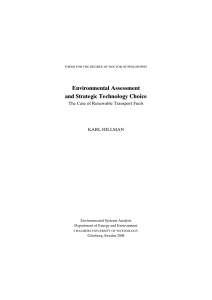 Environmental Assessment and Strategic Technology