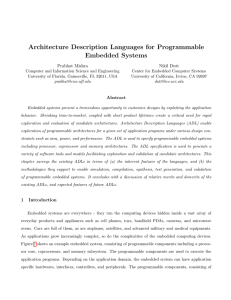Architecture Description Languages for Programmable Embedded