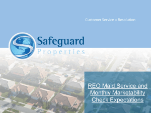 REO Maid Service Guidelines