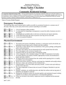 A36 Home Safety Checklist for Community Residential Settings