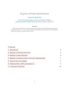 Properties of Positive Real Functions - CCRMA