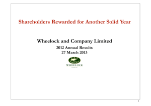 Results Presentation - Wheelock and Company Limited