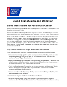 Blood Transfusion and Donation