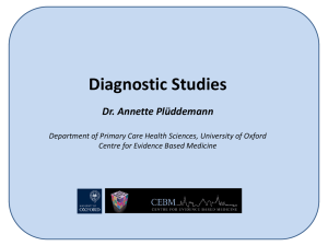 Diagnostic Studies - Centre for Evidence