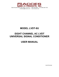 MODEL LVDT-8U EIGHT CHANNEL AC LVDT UNIVERSAL SIGNAL
