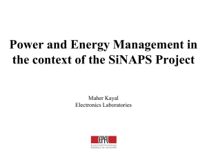 Power and Energy Management in the context of the SiNAPS Project