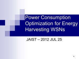 Power Consumption Optimization for Energy Harvesting WSNs