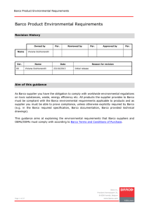 Barco environmental requirements 2013