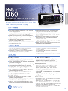 D60 Multilin™ LINE DISTANCE PROTECTION SYSTEM