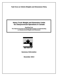 Heavy Truck Weight and Dimension Limits for Interprovincial