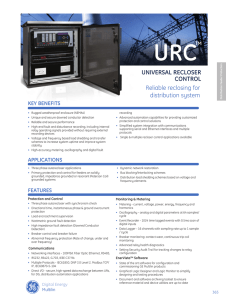 UNIVERSAL RECLOSER CONTROL Reliable reclosing for