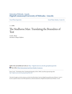 The Studhorse Man: Translating the Boundries of Text