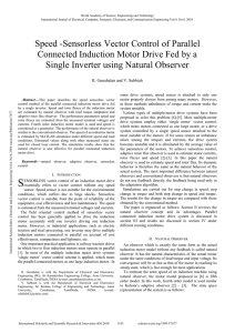 Speed -Sensorless Vector Control of Parallel Connected Induction