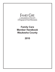 Family Care Member Handbook Waukesha