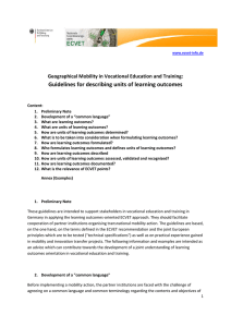 Guidelines for describing units of learning outcomes