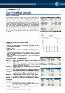 Daily Market Watch - BORSA MEDYA ::: Markets, Corporate News