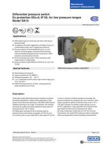 Differential pressure switch Ex protection EEx-d, IP 65 - Emet