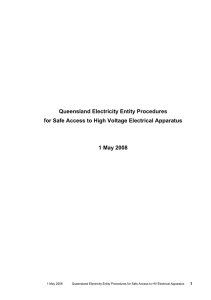 Queensland Electricity Entity Procedures for Safe Access to High