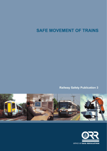 safe movement of trains - Office of Rail Regulation