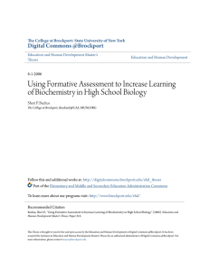 Using Formative Assessment to Increase Learning of Biochemistry