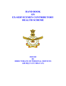 hand book on ex-servicemen contributory health