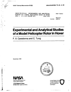 Experimental and Analytical Studies of a Model Helicopter Rotor in