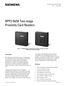 RPP2-54/55 Two-stage Proximity Card Readers