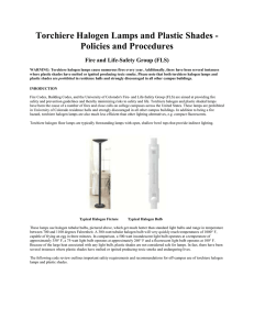 Torchiere Halogen Lamps and Plastic Shades