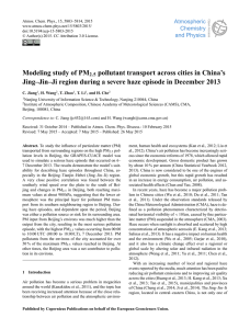 Modeling study of PM2.5 pollutant transport across cities in China`s