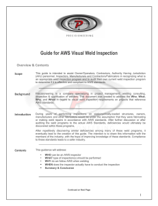 Guide for AWS Visual Weld Inspection