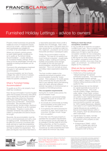 Furnished Holiday Lettings - advice to owners