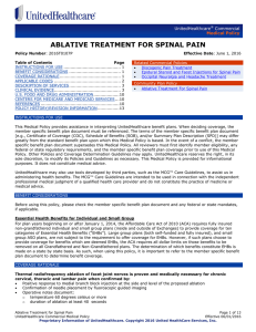Ablative Treatment for Spinal Pain