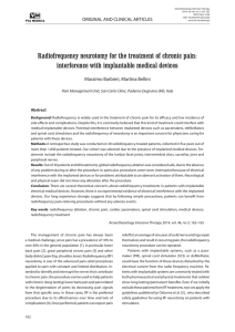 Radiofrequency neurotomy for the treatment of chronic pain