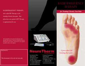 RADIOFREqUENCY THERAPY - Foot and Ankle Specialist Utah