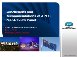 Conclusions and Recommendations of APEC Peer