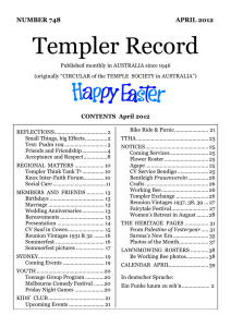 Templer Record - Temple Society Australia