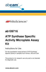 ab109716 ATP Synthase Specific Activity Microplate Assay