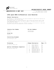 MNDS90C032-X REV 0C0 MICROCIRCUIT DATA SHEET