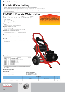 Electric Water Jetting KJ-1590 II Electric Water Jetter For lines up to