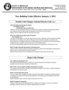 New Building Codes Effective January 1, 2011