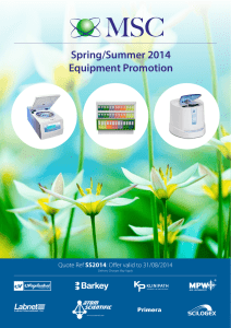 Spring/Summer 2014 Equipment Promotion