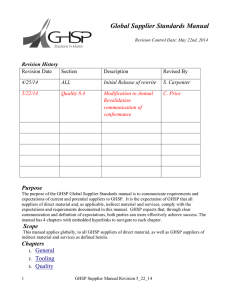 Global Supplier Standards Manual