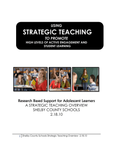 strategic teaching - Shelby County Schools