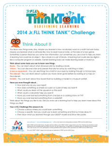 2014 Jr.FLL THINK TANKSM Challenge - VA