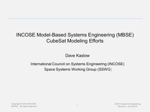 2015 GSFC SE Seminar - INCOSE SSWG CubeSat Model Status